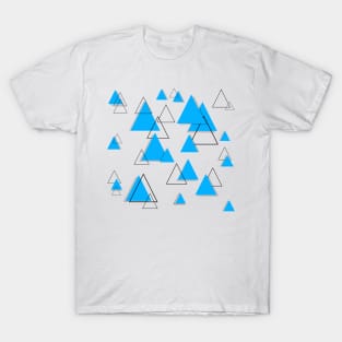 Triangle Geometric Light Blue and Black T-Shirt